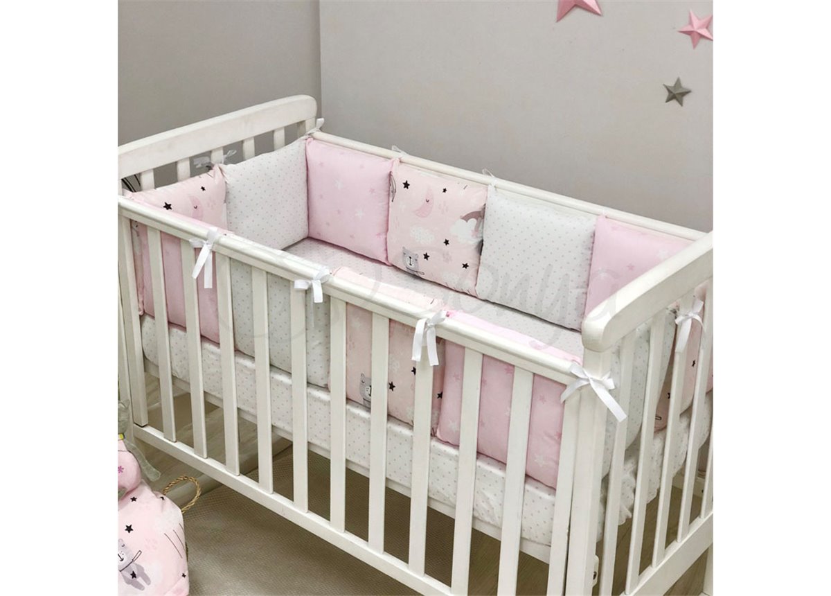 Бортики Baby Design Коты в облаках розовый Маленькая Соня
