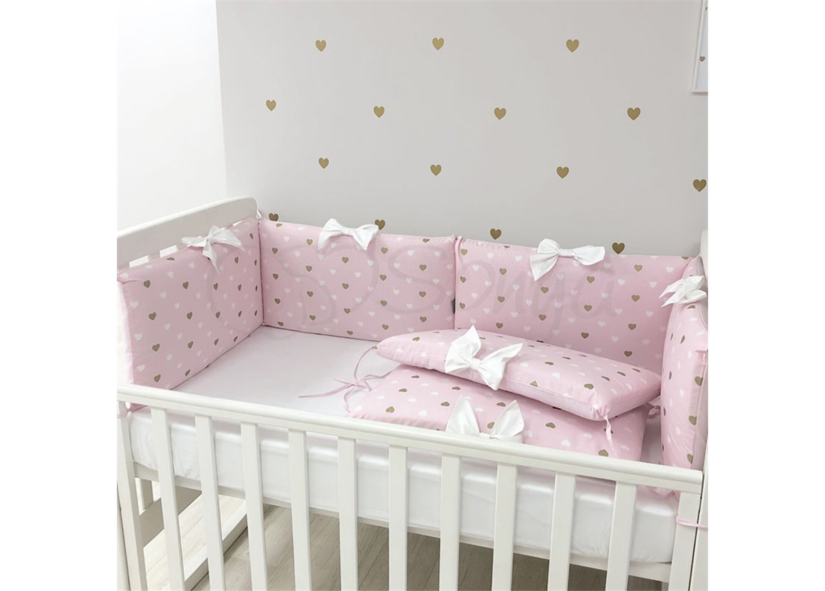 Бортики Happy Baby+ простынь розовый Маленькая Соня