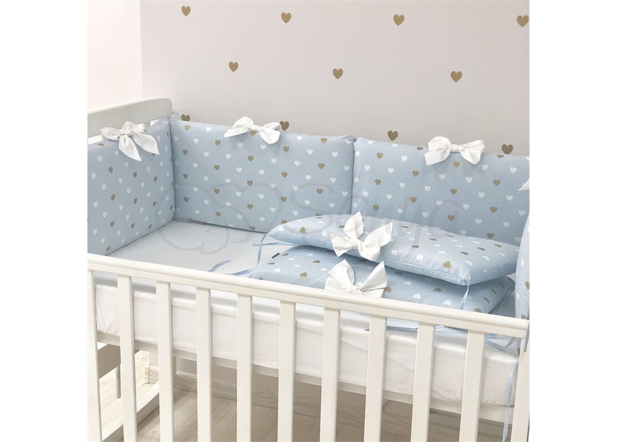 Бортики Happy Baby+ простынь голубой Маленькая Соня