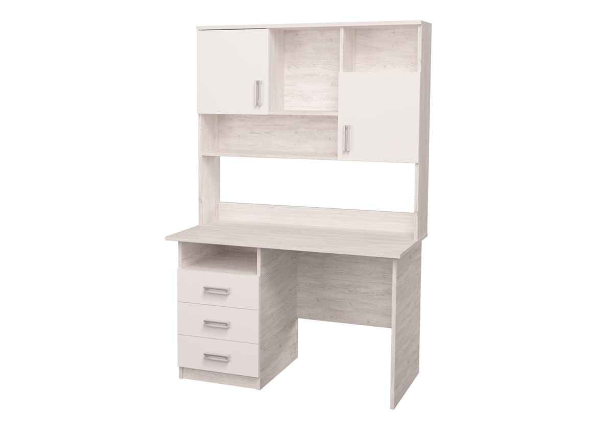 Стол с надстройкой Аляска/Белый MebelKon