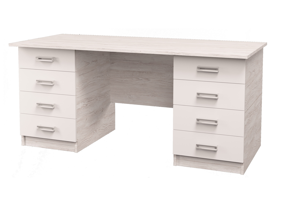 Стол Junior Аляска/Белый с двумя тумбами MebelKon