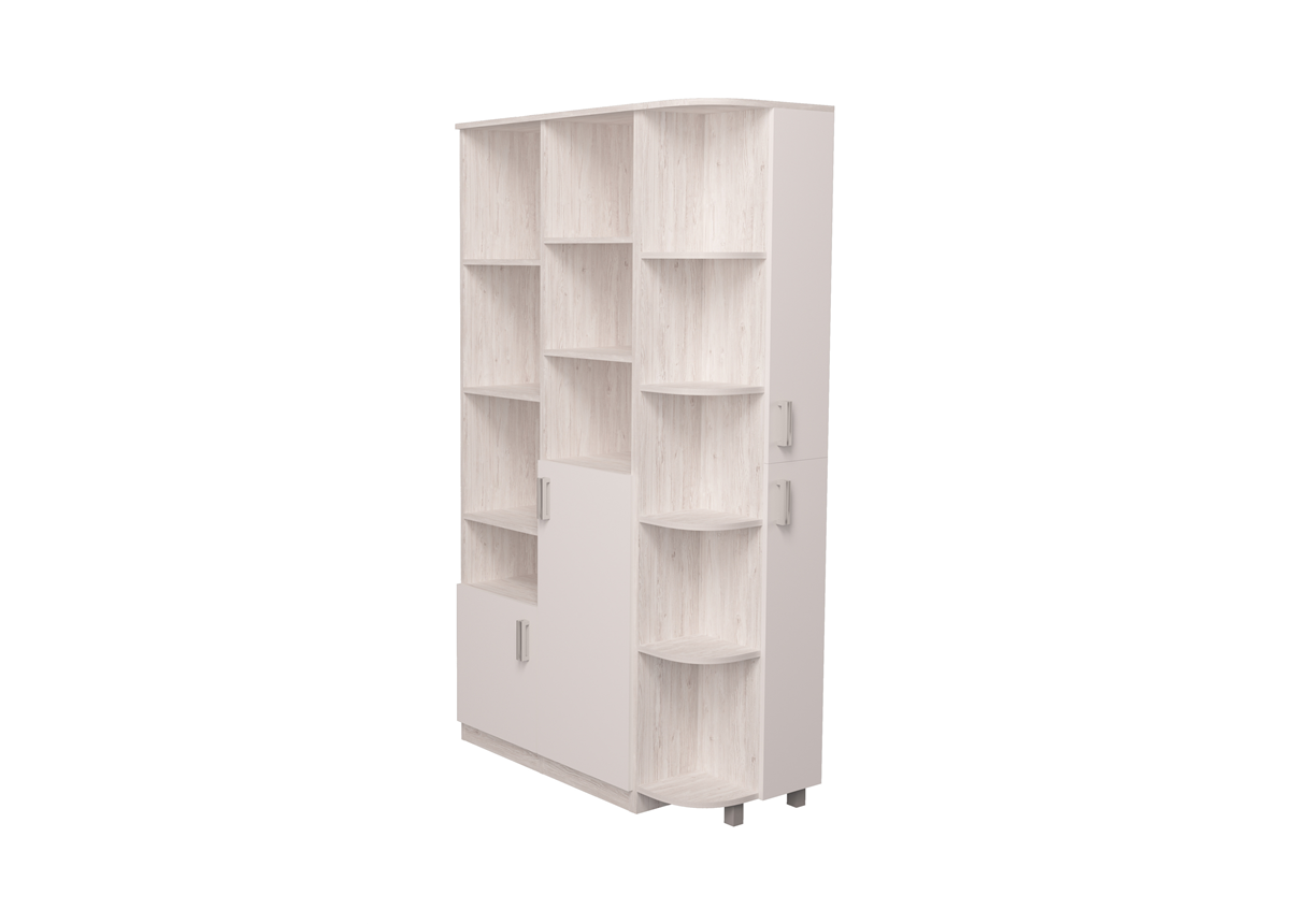 Шкаф двойной с эркером Junior Аляска/Белый MebelKon