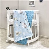 Плед Minky Коты в облаках голубые 80х100 Маленькая Соня