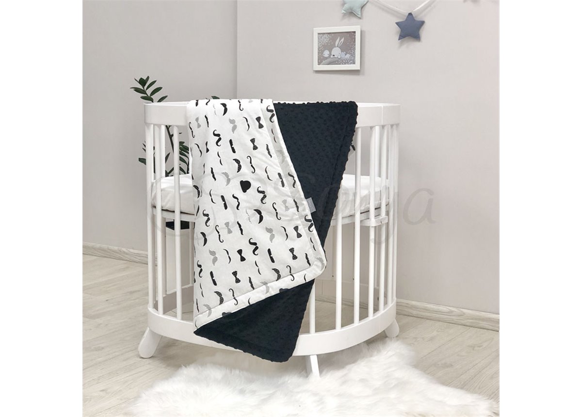 Плед Minky Усы на темном 80х100 Маленькая Соня