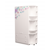 Шкаф с ящиками и эркером (верх комбинированный) Цветы MebelKon 211x120x50