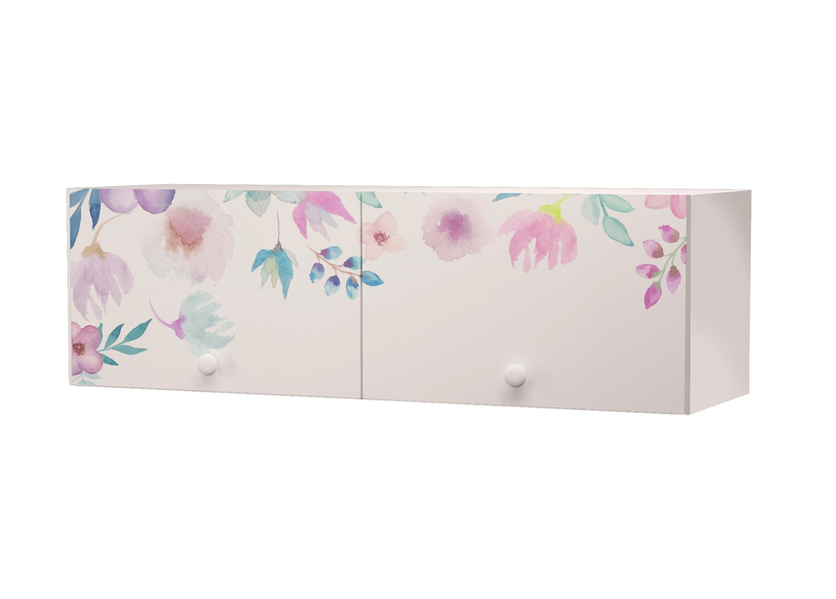 Полка-2 на две секции Цветы MebelKon 37x110x35