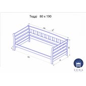 Кровать-диванчик Тедди 1-спальная (масcив) Луна 80x190