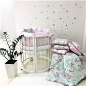 Комплект Shine Единорог розовый (6 предметов) для круглых кроваток Маленькая Соня