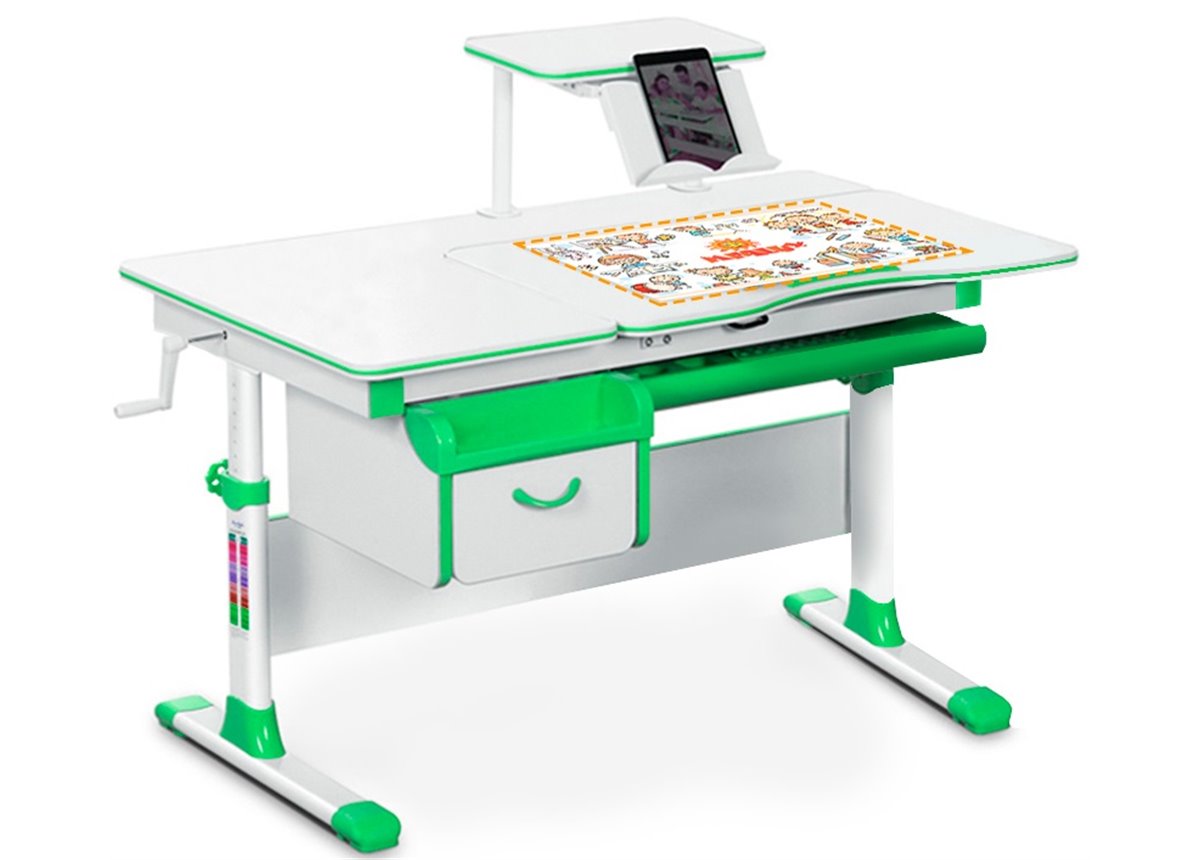 Детский стол (стол+ящик+надстройка) Evo-40 зелёный Evo-kids