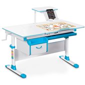 Детский стол (стол+ящик+надстройка) Evo-40 голубой Evo-kids