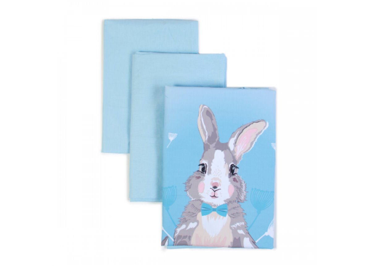 Сменный постельный комплект Veres Summer Bunny голубой (3 предмета)