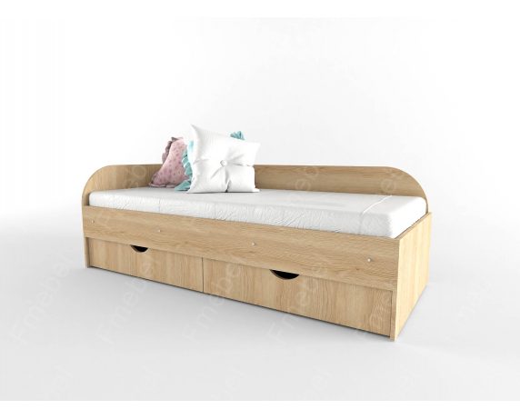 Кровать с боковой стенкой без ящиков НИТ 80x190 Fmebel