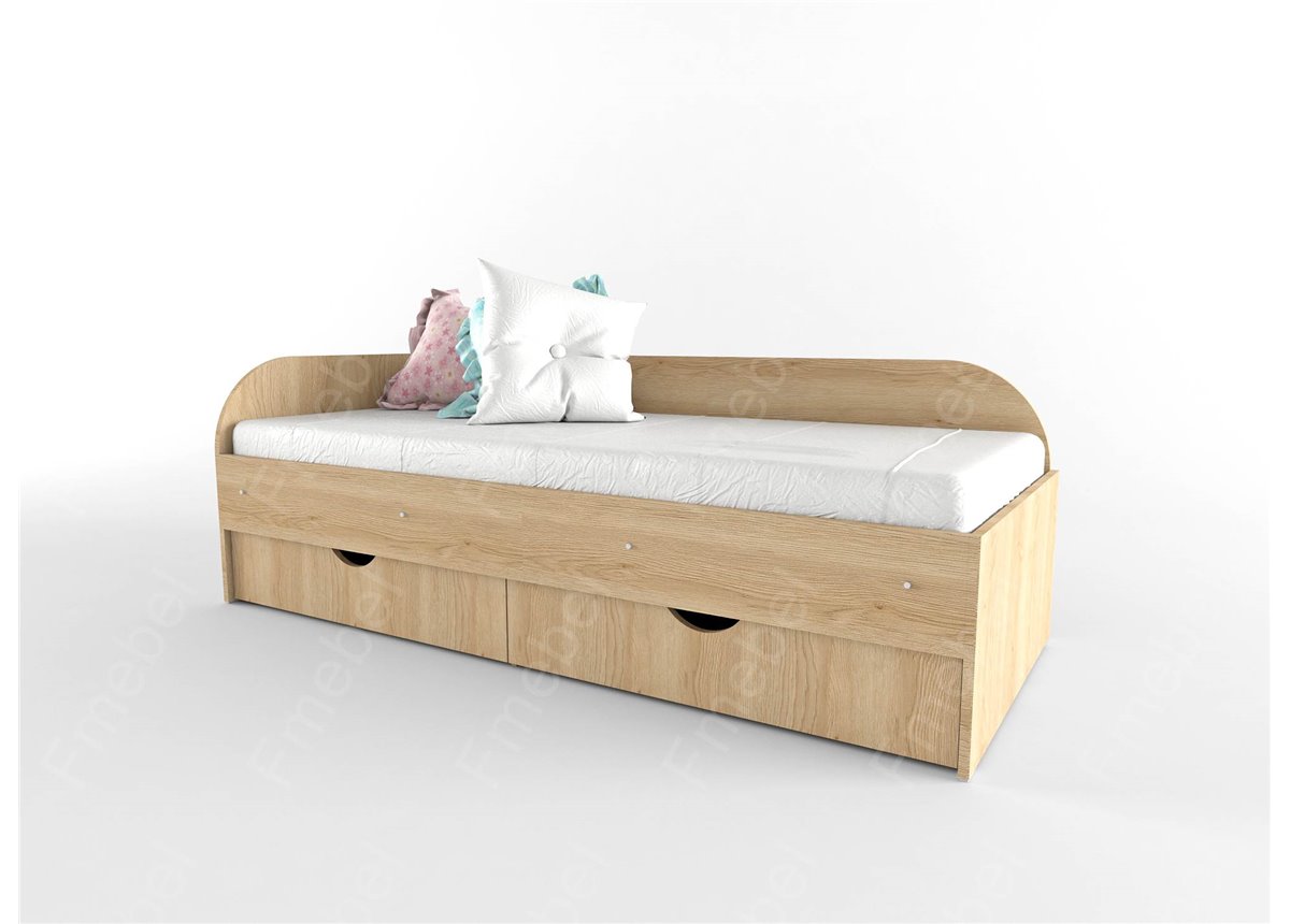 Кровать с боковой стенкой  без ящиков НИТ 80x190 Fmebel		