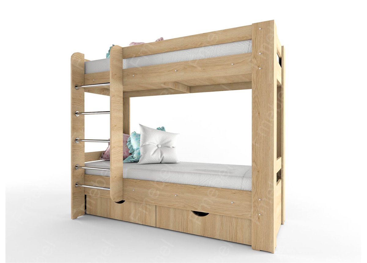Двухьярусная кровать лестница спереди НИТ 80x190 Fmebel		 Двухьярусная кровать лестница спереди НИТ 80x190 Fmebel