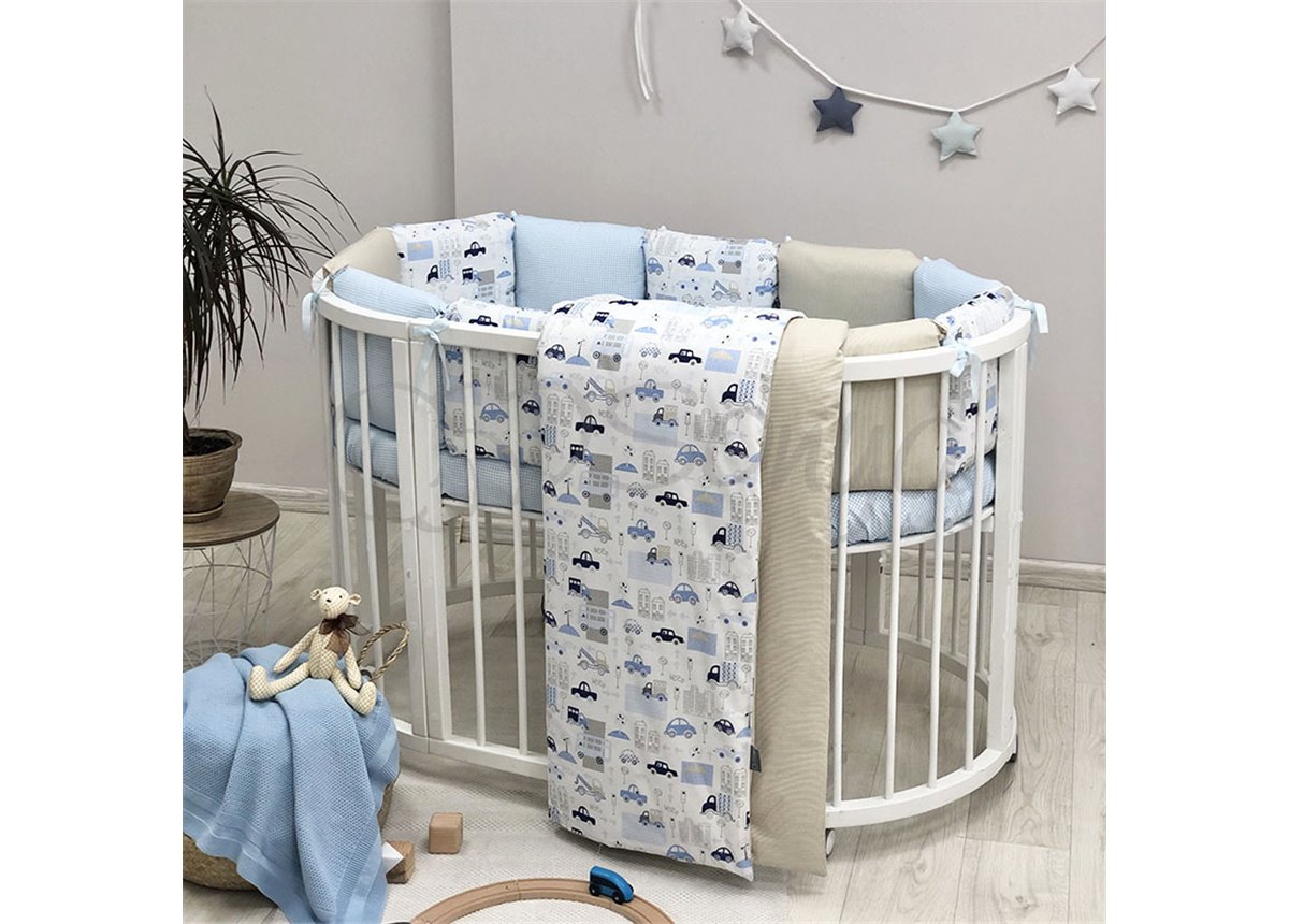 Комплект Baby Design City (6 предметов) для круглых кроваток Маленькая Соня