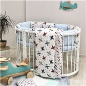 Комплект Baby Design Аэроплан (6 предметов) для круглых кроваток Маленькая Соня