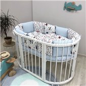 Комплект Baby Design Аэроплан (6 предметов) для круглых кроваток Маленькая Соня