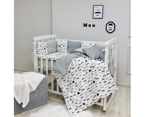 Комплект Baby Design Усы (6 предметов) для круглых кроваток Маленькая Соня