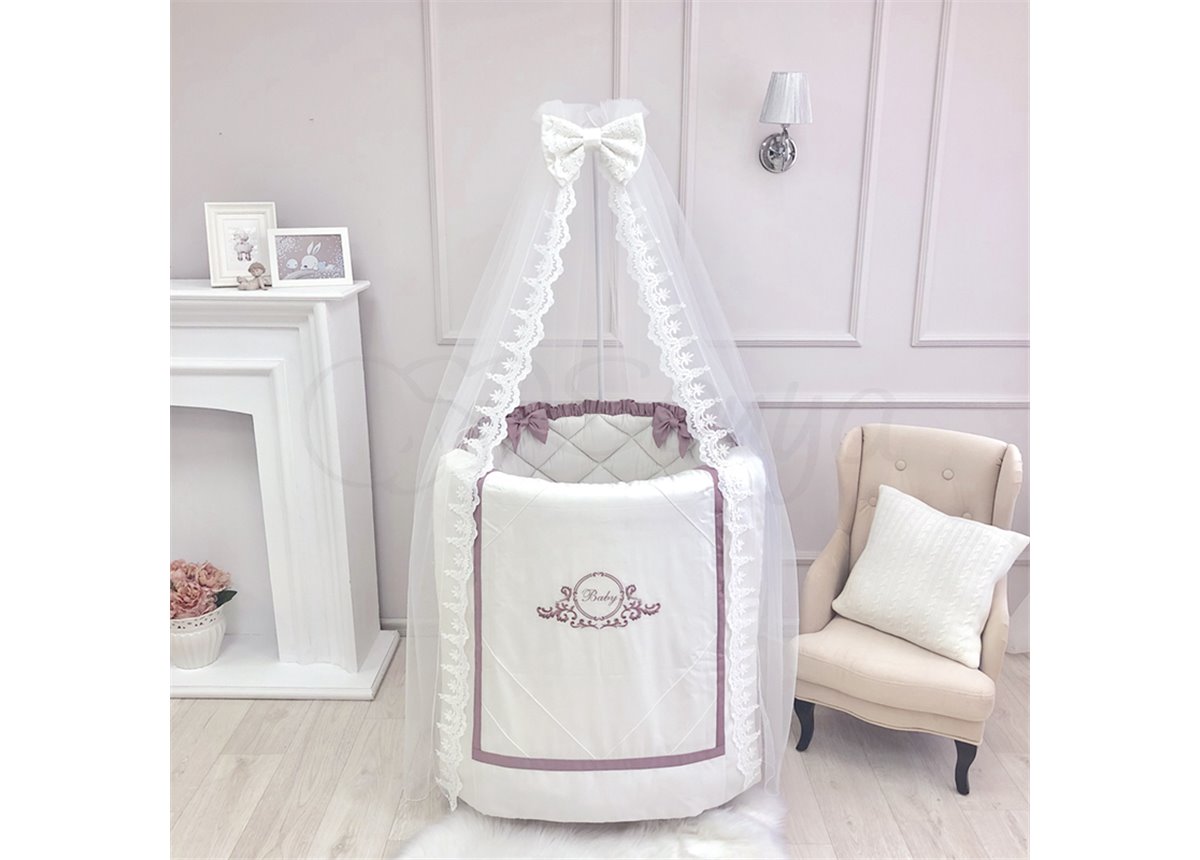 Комплект Belissimo пудра ( 7 предметов ) для круглых кроваток Маленькая Соня