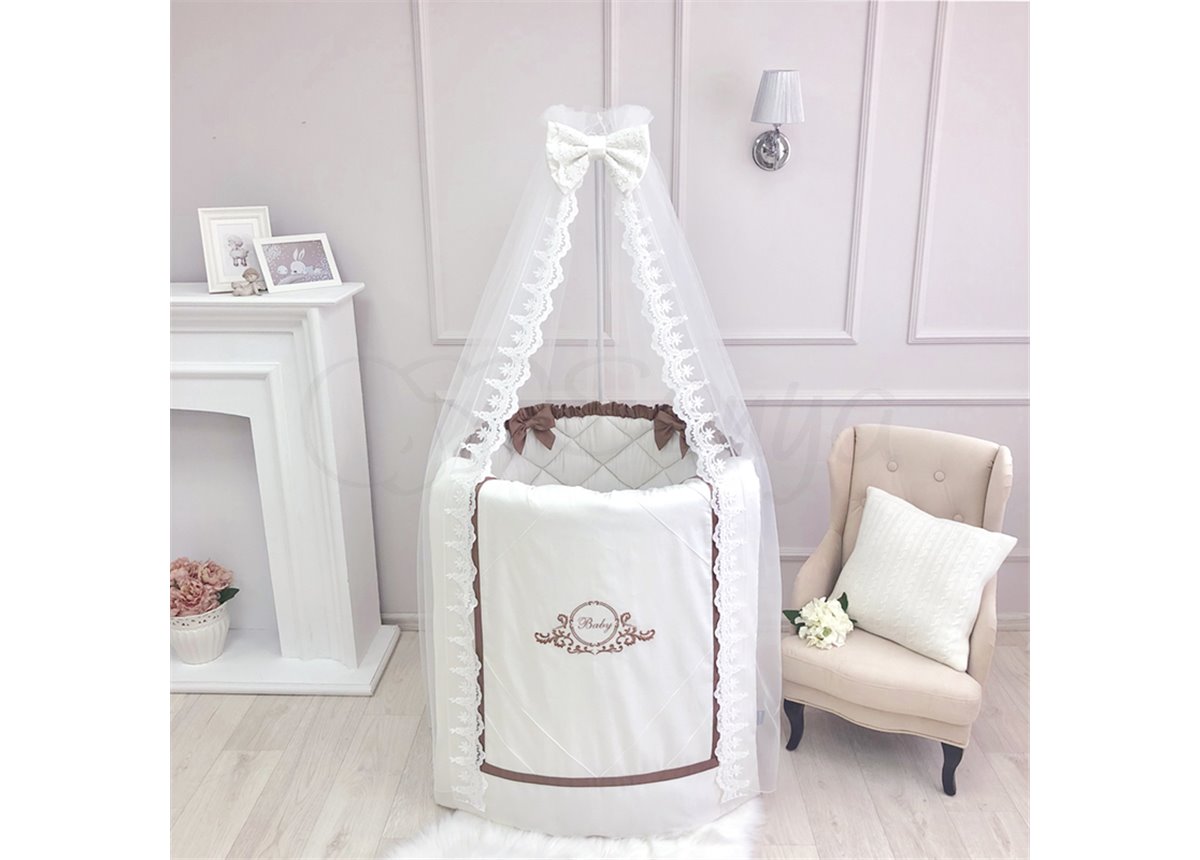 Комплект Belissimo шоколад ( 7 предметов ) для круглых кроваток Маленькая Соня