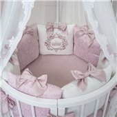 Комплект Elegance розовый (7 предметов) для круглых кроваток Маленькая Соня