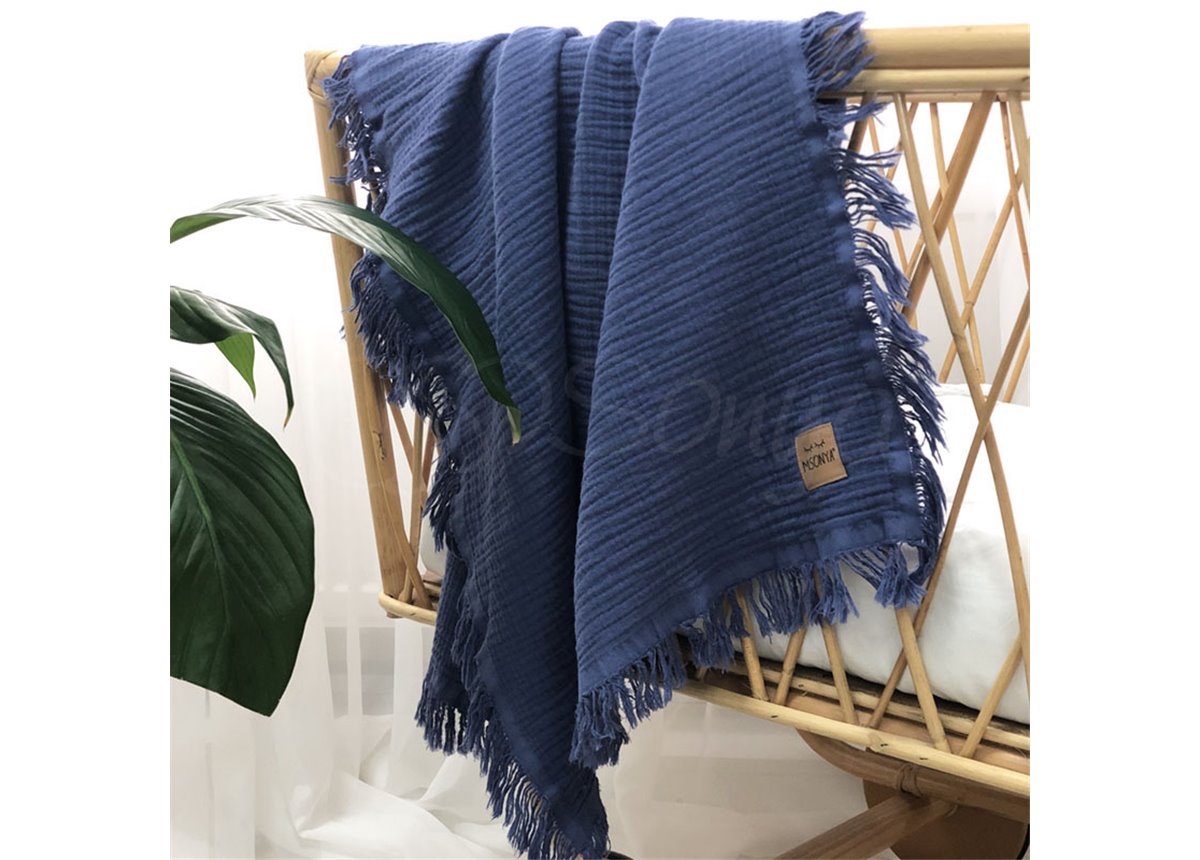 Плед муслин Жатка джинс 80х100 Маленькая Соня