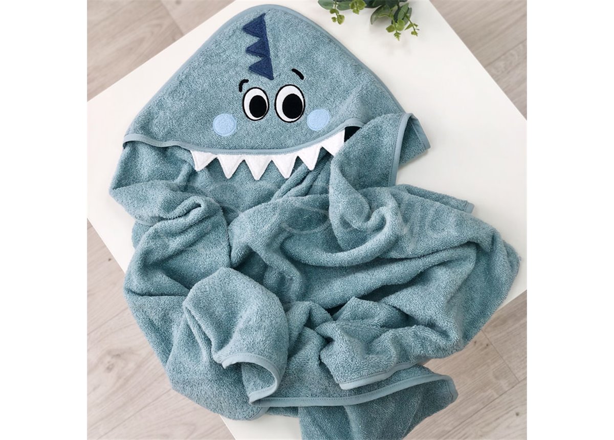 Полотенце - уголок Дино мятный 80x100 Маленькая Соня