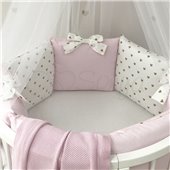 Комплект Shine Сердечко (6 предметов) для круглых кроваток Маленькая Соня Розовый