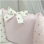Комплект Shine Сердечко (6 предметов) для круглых кроваток Маленькая Соня Розовый