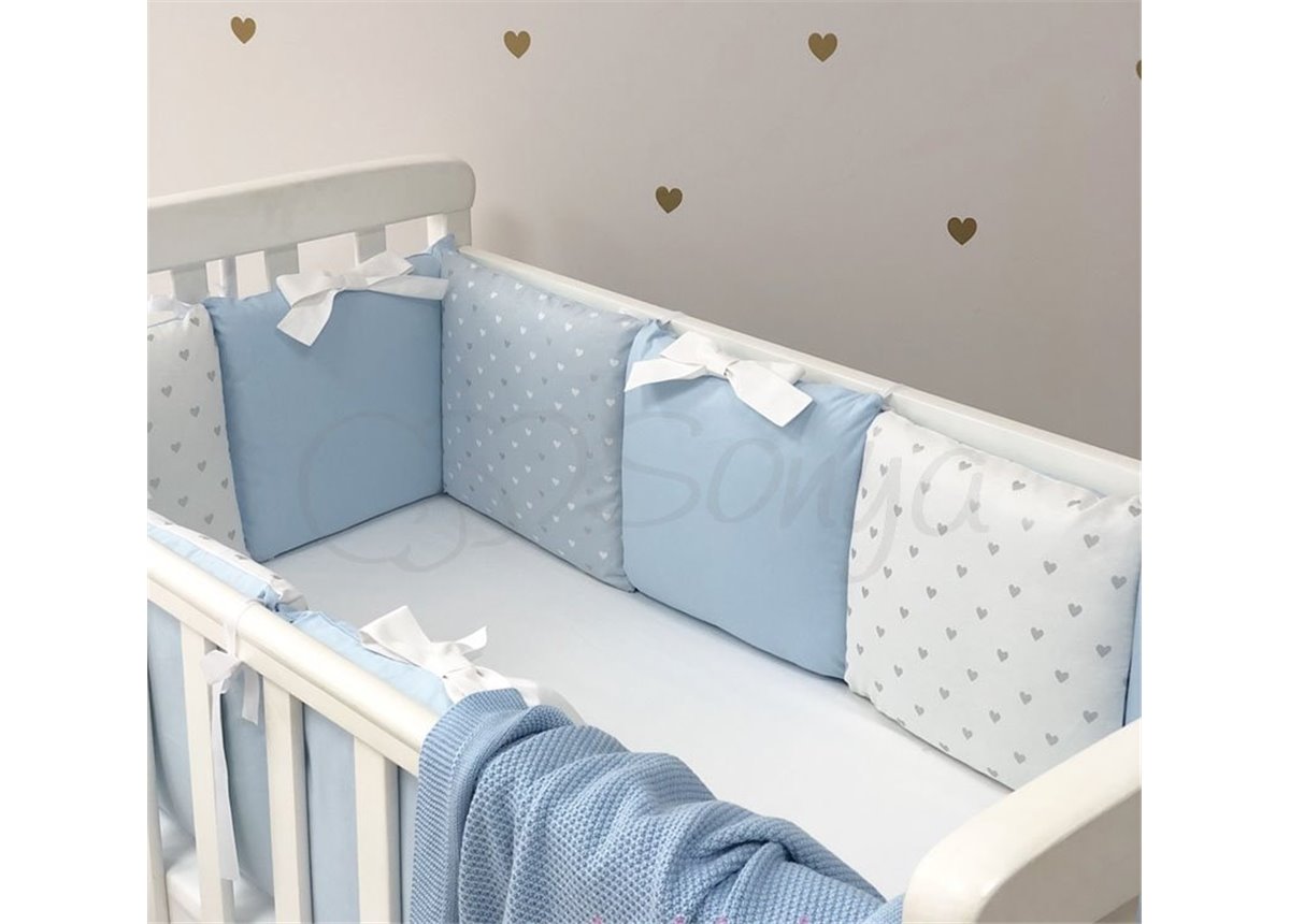 Защита Shine сердечко + простыня Маленькая Соня голубой