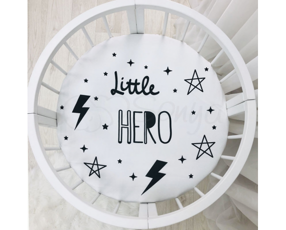 Простынь на резинке для круглых кроваток Litlle Hero Маленькая Соня 70x70