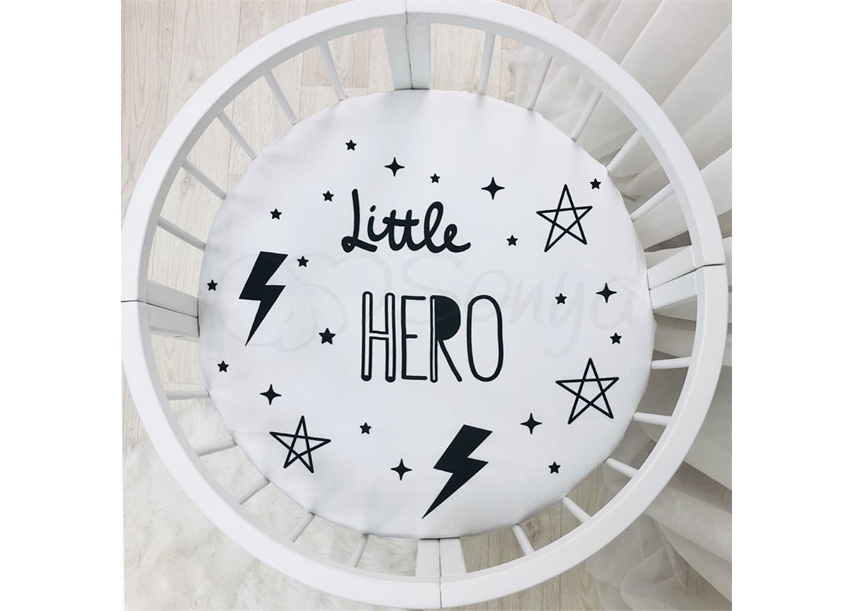 Простынь на резинке для круглых кроваток Litlle Hero Маленькая Соня 70x70