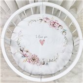 Простынь на резинке для круглых кроваток Heart and flowers  Маленькая Соня 70x70