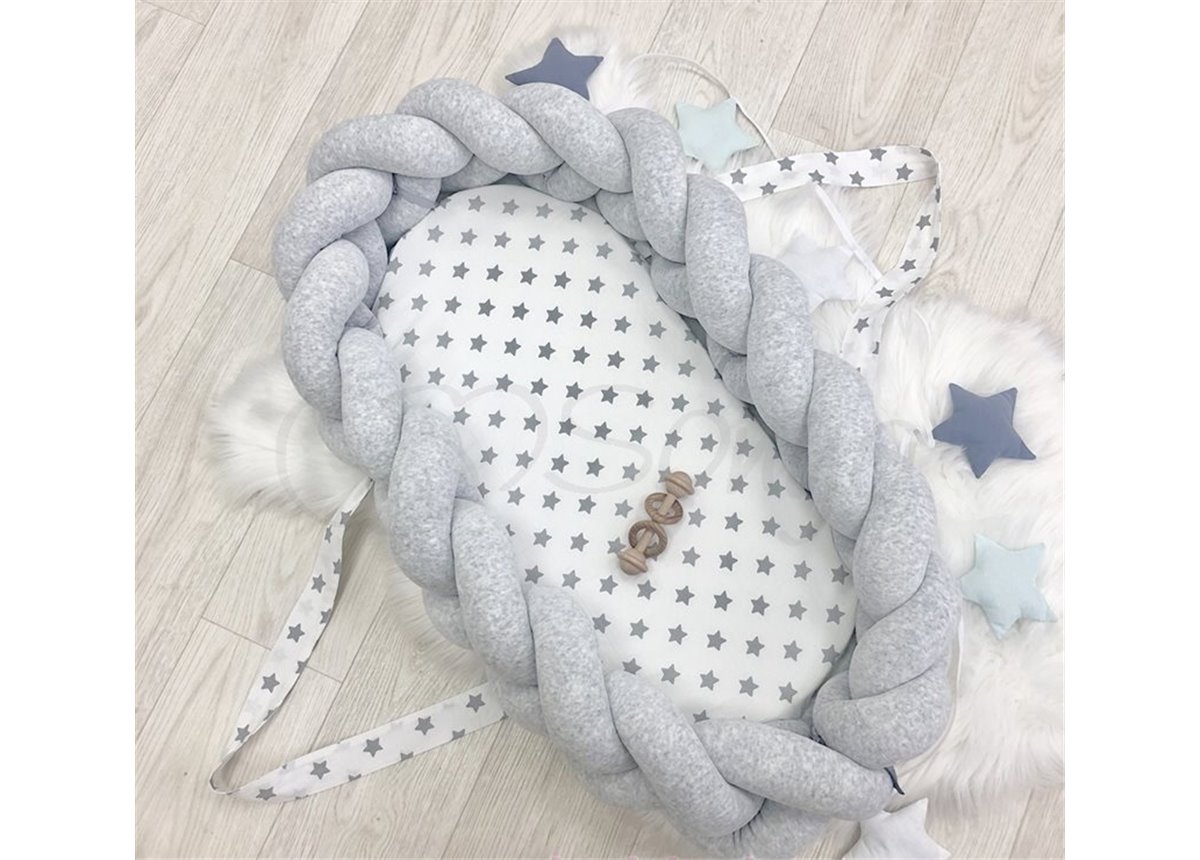 Кокон-трансформер бортик-коса Серый Маленькая Соня