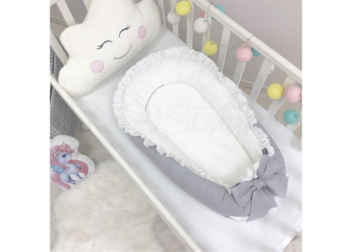 Кокон универсальный однотонный серый Маленькая Соня 65x30