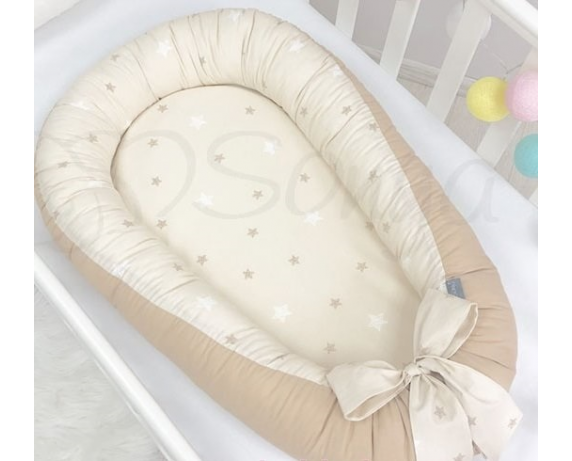 Кокон Baby Design Звезды на шоколадном Маленькая Соня 65x30