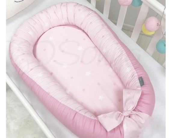 Кокон Baby Design Звезды на розовом Маленькая Соня 90x65