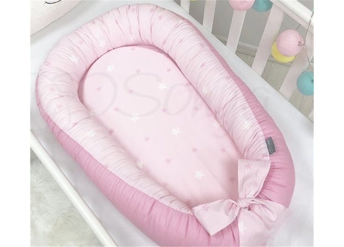 Кокон Baby Design Звезды на розовом Маленькая Соня 90x65
