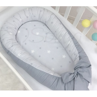 Кокон Baby Design Звезды на сером Маленькая Соня 90x65