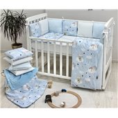 Комплект Baby Design Коты в облаках голубой (6 предметов) для круглых кроваток Маленькая Соня