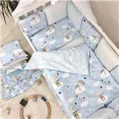 Комплект Baby Design Коты в облаках голубой (6 предметов) для круглых кроваток Маленькая Соня