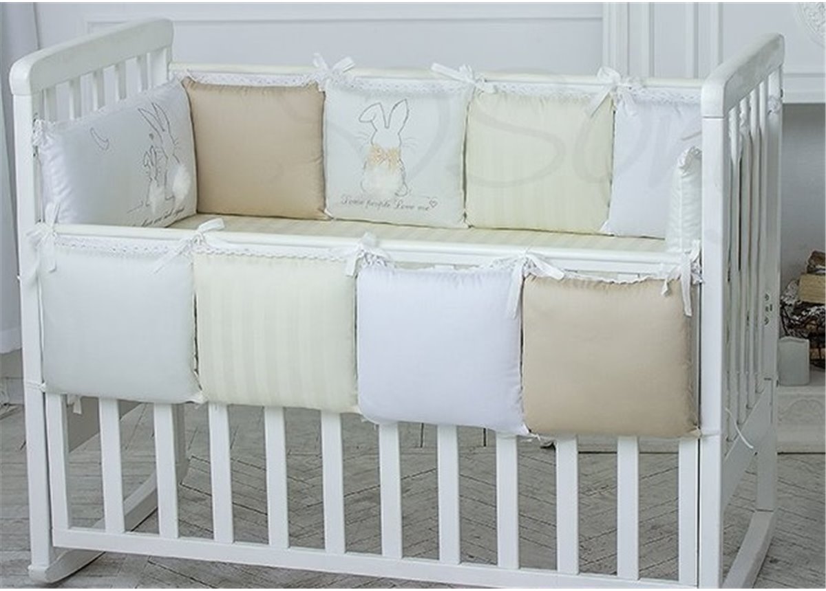 Комплект Зайчики молочный (6 предметов) Маленькая Соня