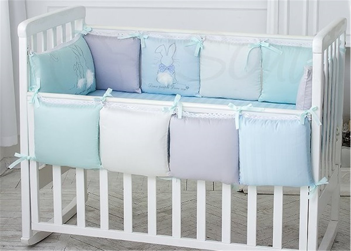 Сменный комплект постельного белья Зайчики голубой Маленькая Соня