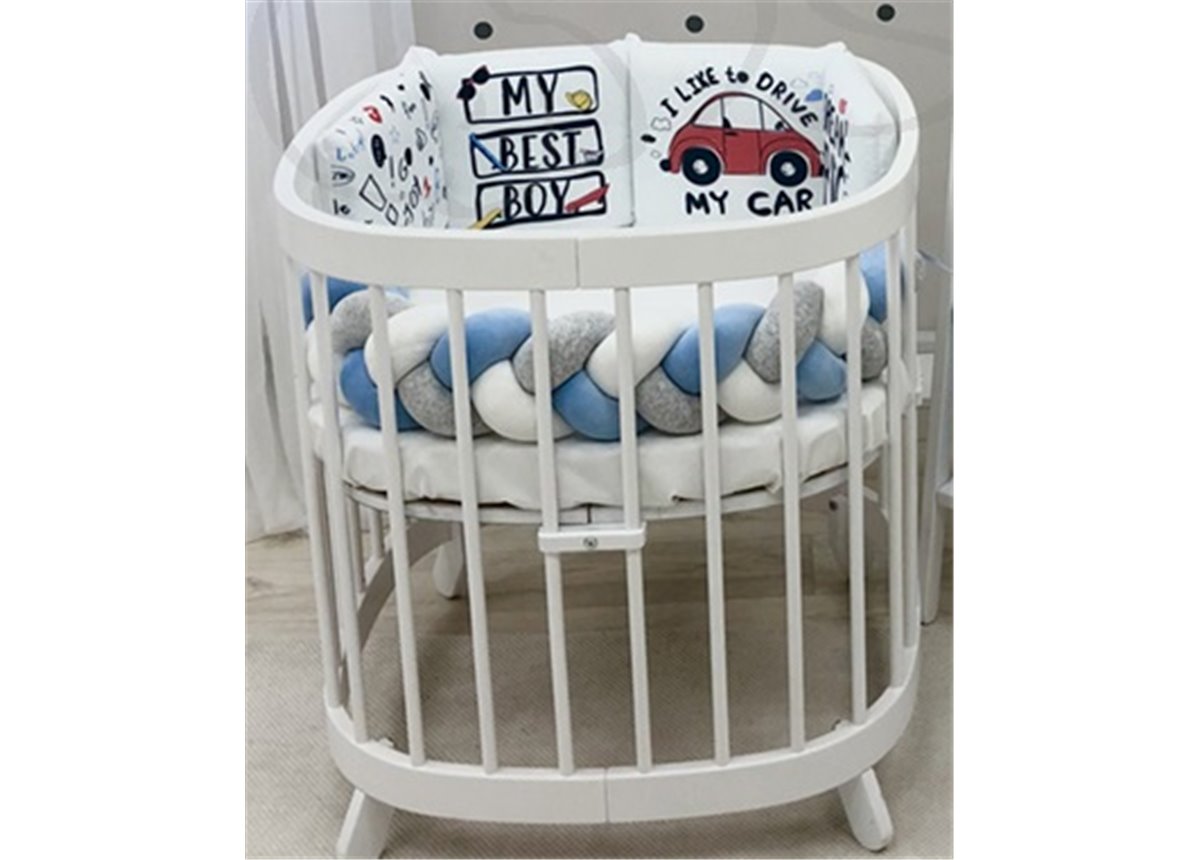 Комплект Art Design Машинки голубой (6 предметов) для круглых кроваток Маленькая Соня