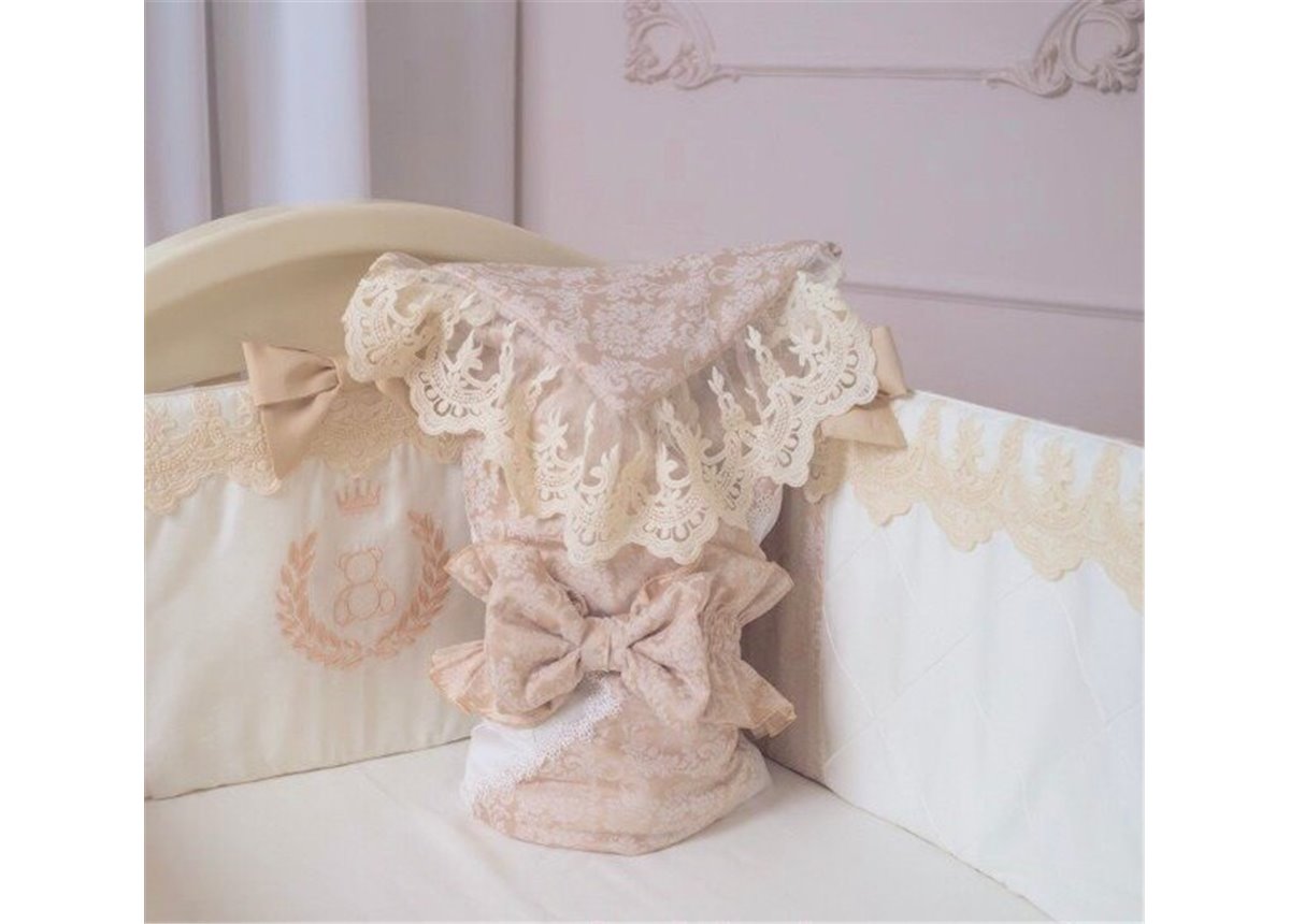 Конверт De lux резинка с бантом бежевый 80х80 Маленькая Соня