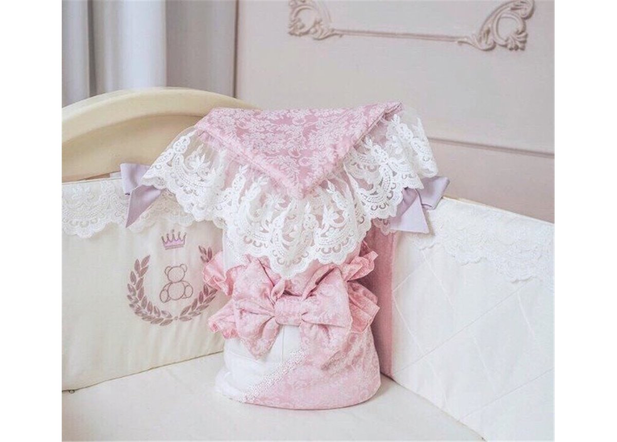 Конверт De lux резинка с бантом пыльная роза 80х80 Маленькая Соня