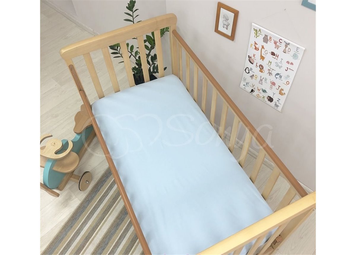 Простынь детская голубой н/р 60х120х13 Маленькая Соня