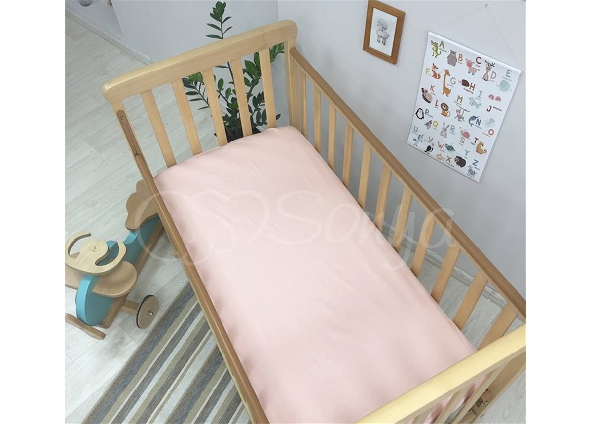 Простынь детская персиковая н/р 60х120 Маленькая Соня