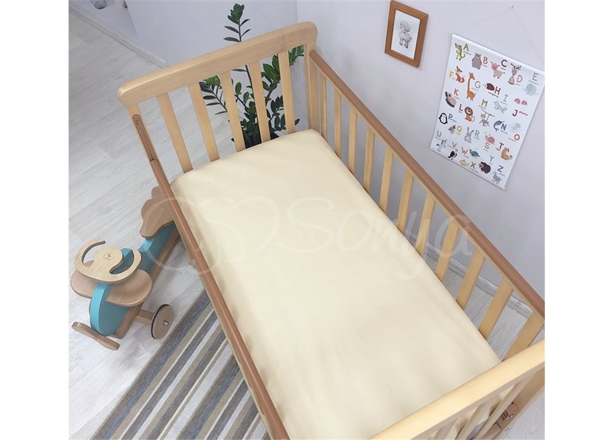 Простынь детская светлая горчица н/р 60х120 Маленькая Соня