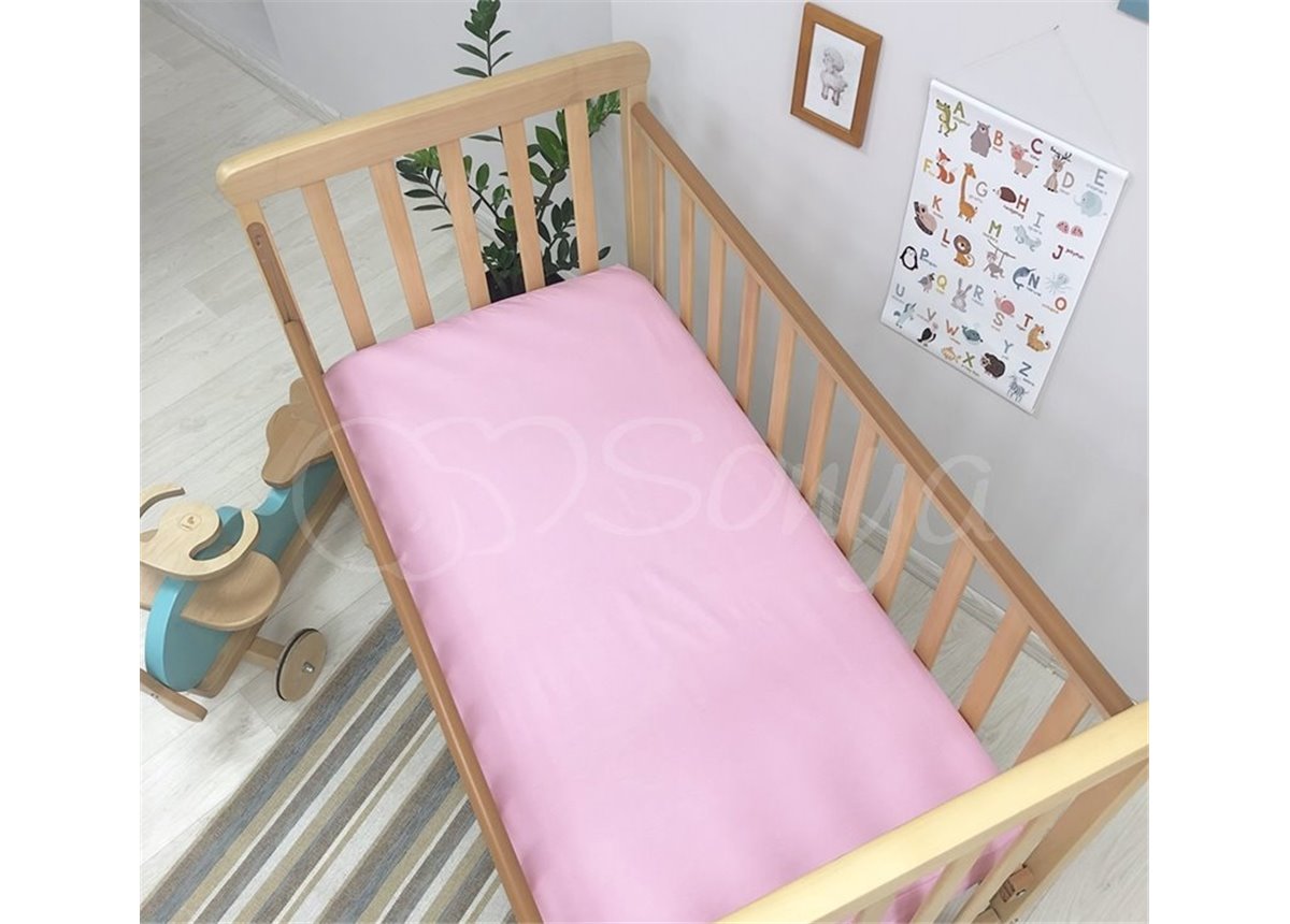 Простынь детская ярко-розовая н/р 60х120 Маленькая Соня